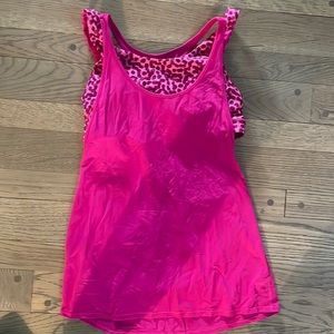 Lululemon Pink Cheetah Built in Bra tank - sz 8